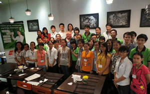 Students smiling in classroom