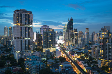 Aerial view of Bangbok city in Thailand 