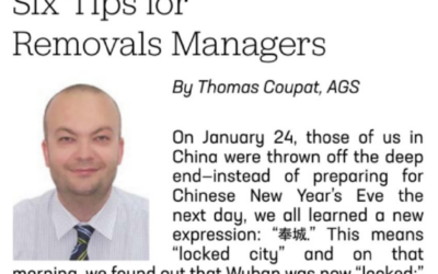 Thomas Coupat, country manager AGS China, shares tips with the removal industry stakeholders about his response to the Covid-19 health and economic crisis.